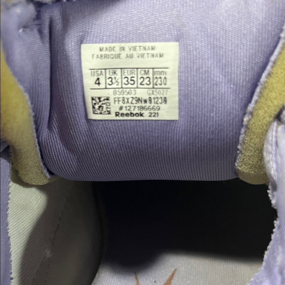 Reebok shoes‎ Cardi B Lavender gym Shoes size 4 sneakers - Picture 7 of 9